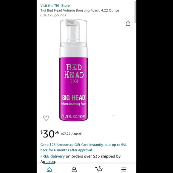 Bed Head Tigi Big Head Volume Boosting Foam - Picture 3 of 3